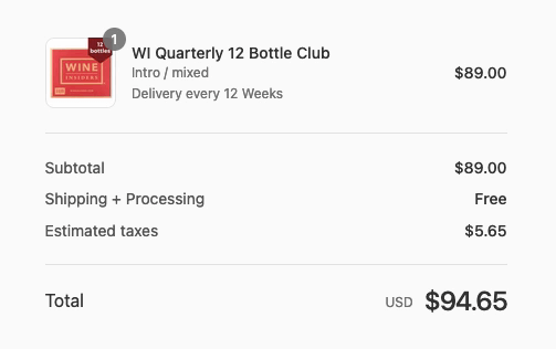 Wine Insiders Price Paid